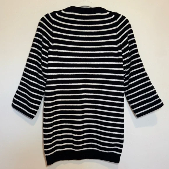 Madewell 100% Merino Wool Black/White Striped Sweater Dress Size Small - Picture 6 of 14